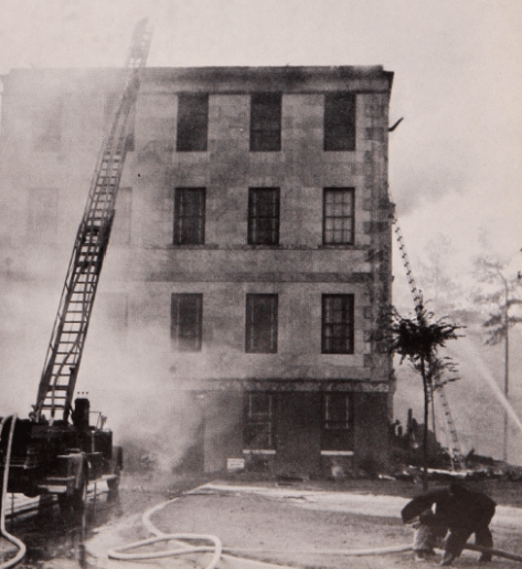 Admin Bldg fire 1956