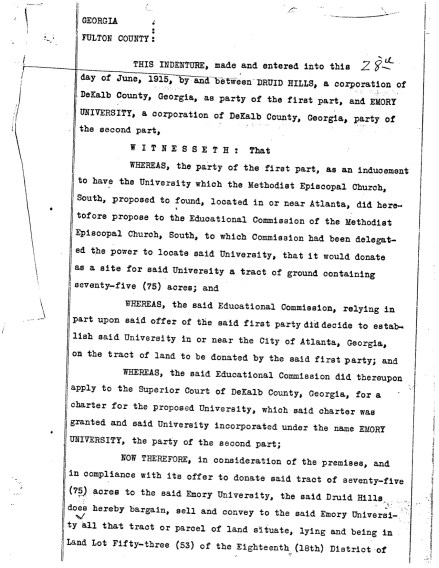 Deed, 1915 original Emory Atlanta campus, 75 acres copy
